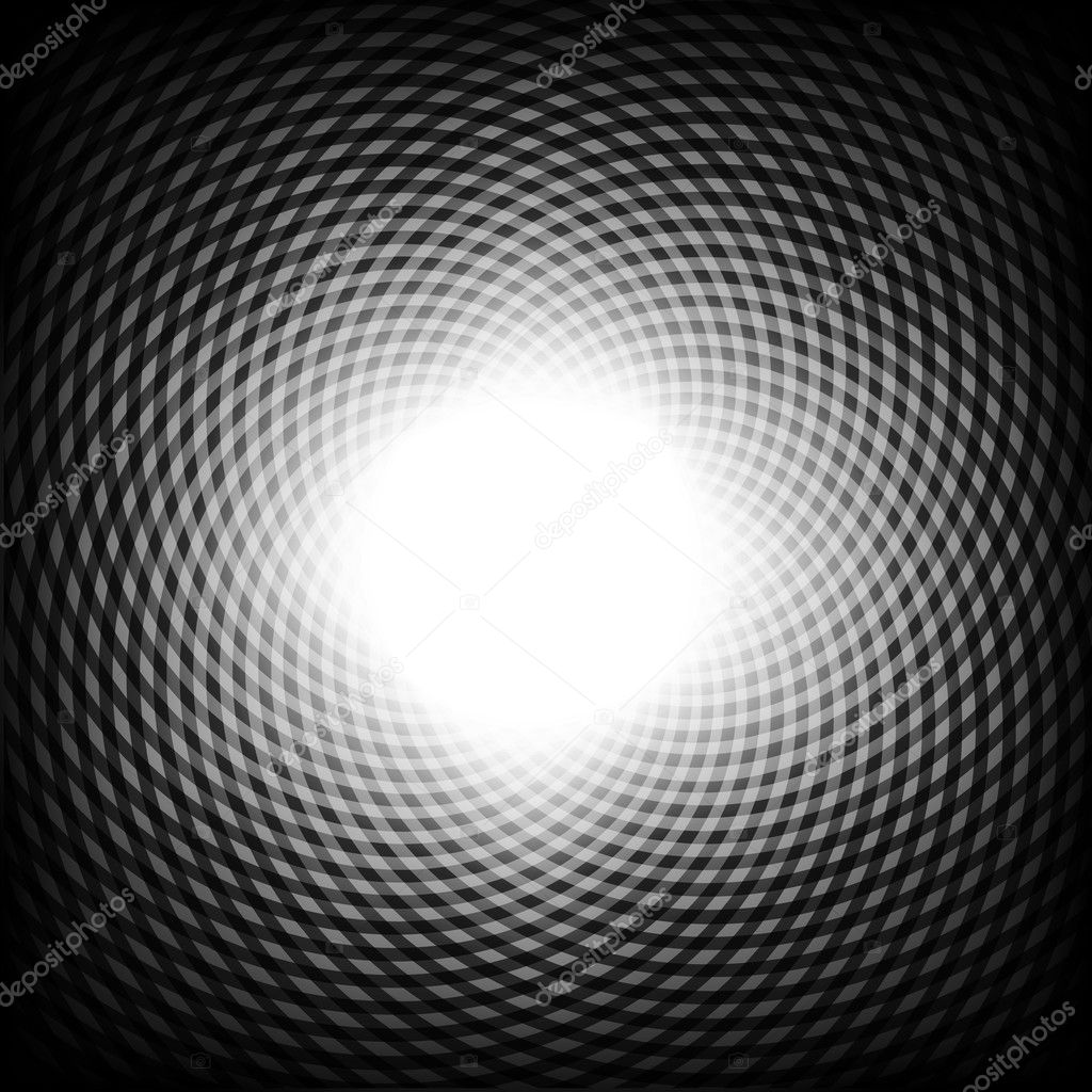 Black and white optical illusion background, vector.