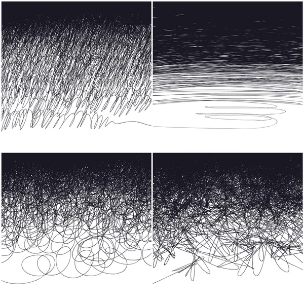 négy fajta doodles: egységes, széles, curlicues, kaotikus. design-ba