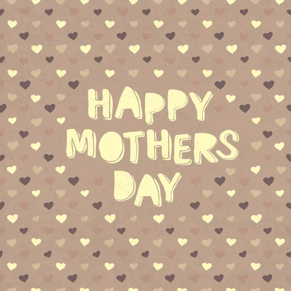 Happy mothers day card with hearts background. Vector — Stock Vector