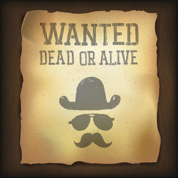 Old "Wanted..." poster, vector illustration