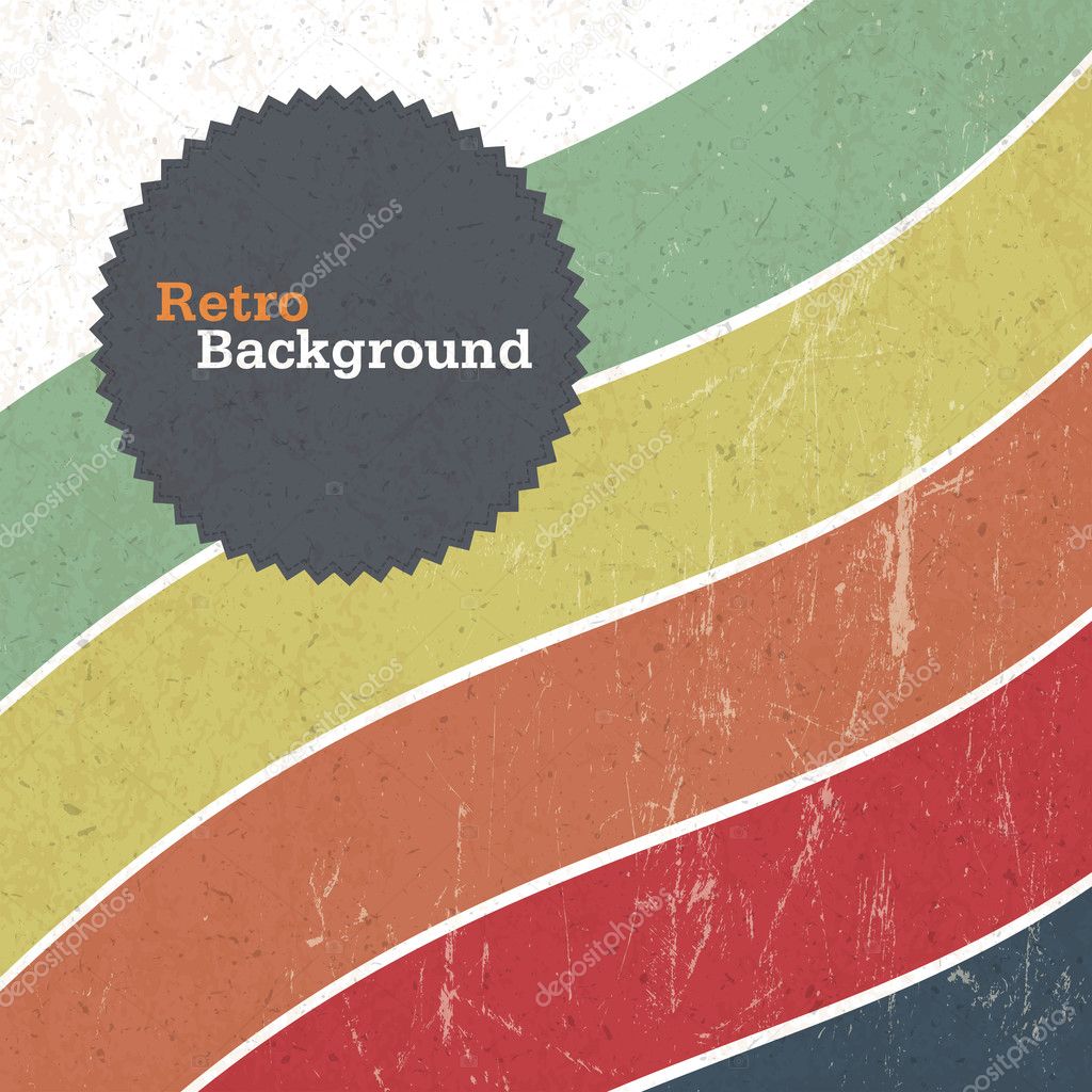 Retro background with colorful lines, vector