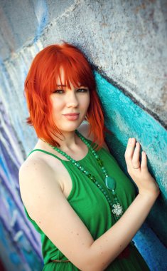 çekici Kızıl saçlı kız