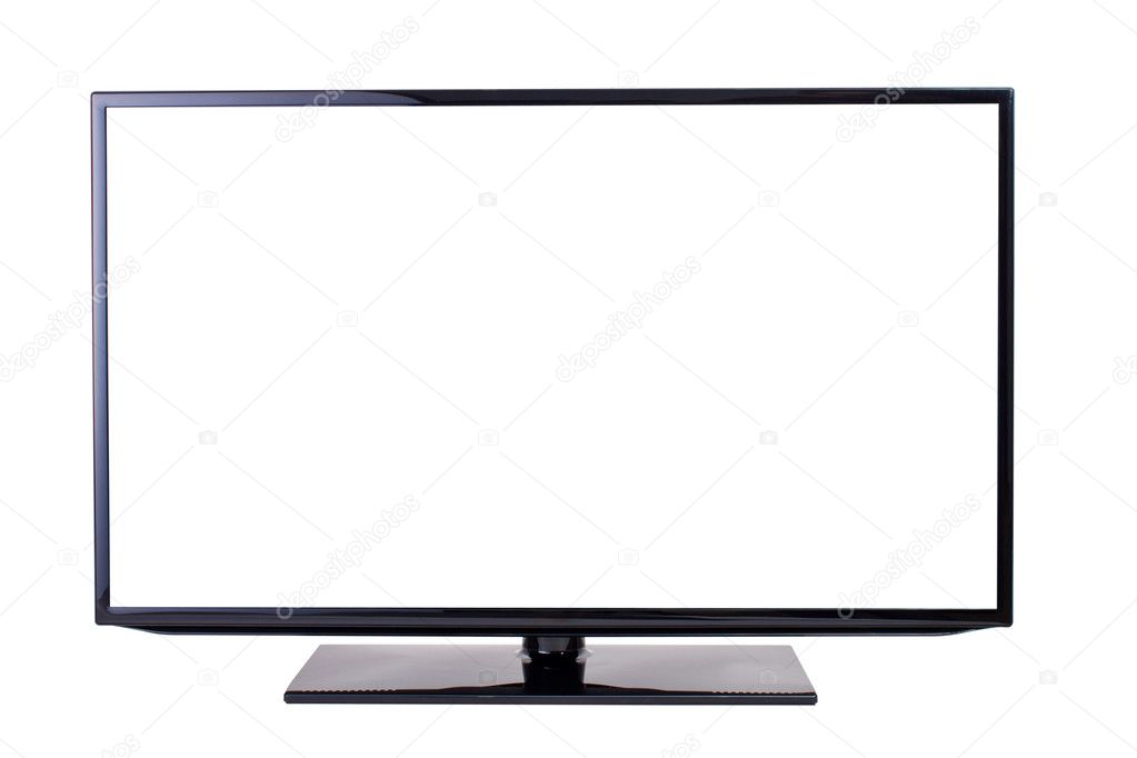 Download - Modern blank flat screen TV set, isolated on white ...