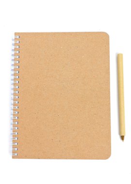kahverengi defter kalem ile