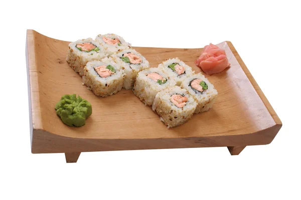 Conjunto de sushi com salmão — Fotografia de Stock