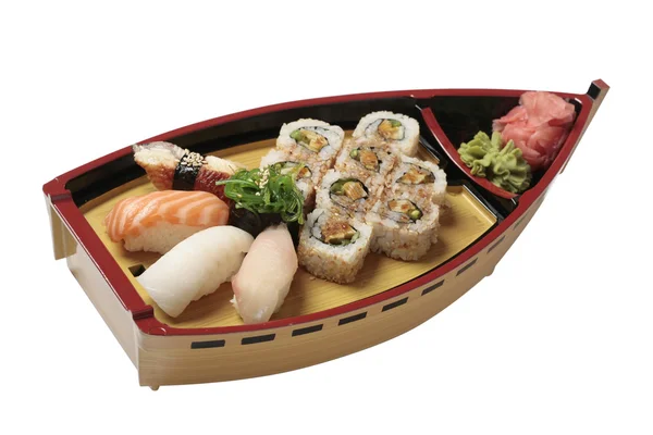 Ensemble de sushis les différentes sortes de poissons — Photo