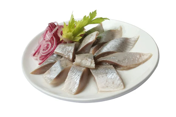 Herring with a onion — Stock Photo, Image