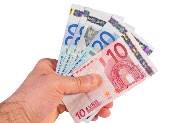 Euro geld op wit — Stockfoto