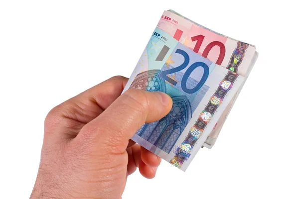 Euro geld op wit — Stockfoto