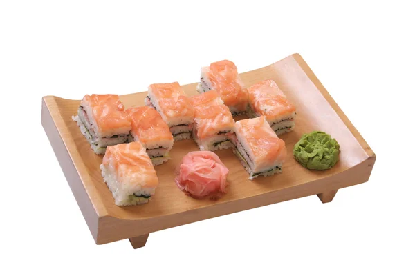 Set of sushi with salmon — Stock fotografie