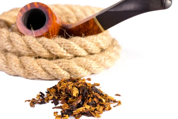 Rury tytoniu w liny i tytoniu — Zdjęcie stockowe