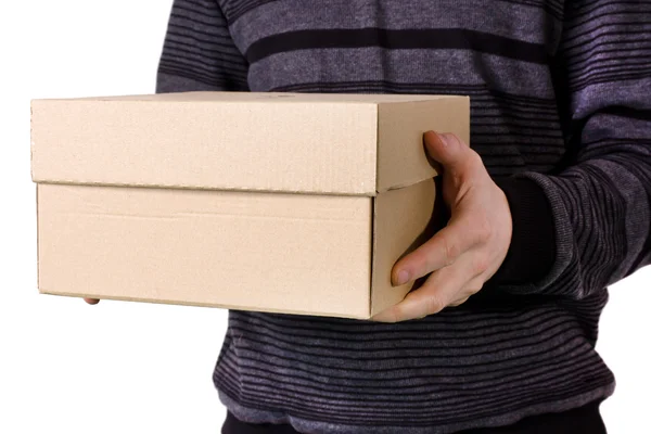 Caja en las manos para un hombre — Foto de Stock