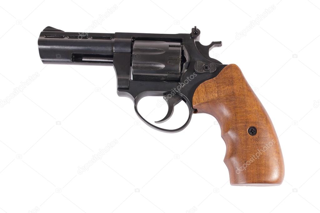 revolver on a white background