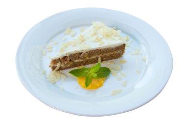 Beyaz bir yemek pasta