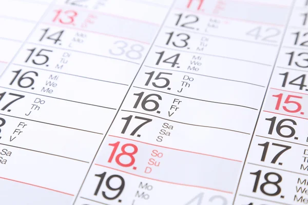 Sfondo del calendario — Foto Stock