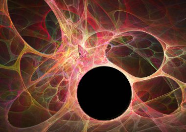 fraktal renkli soyut yuvarlak eğriler ve siyah arkaplan üzerindeki çizgiler