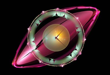 fraktal renkli soyut yuvarlak eğriler ve siyah arkaplan üzerindeki çizgiler