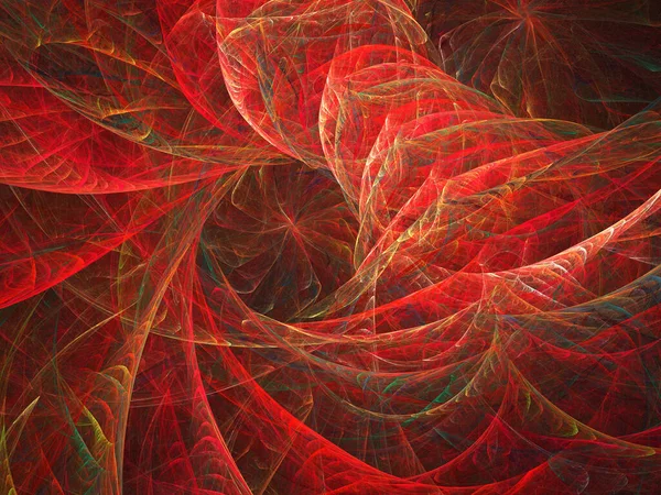 Fractal Color Abstracto Redondo Curvas Líneas Sobre Fondo Negro —  Fotos de Stock