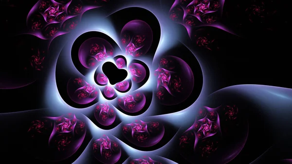 Fractal Colored Abstract Curves Lines Black Background — Stock Photo, Image