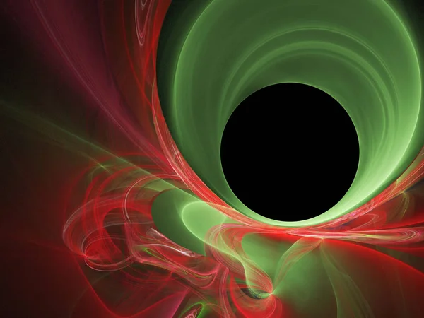 Fractal Colored Abstract Curves Lines Black Background — Stock Photo, Image