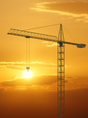 Vinç gökyüzü arka plan üzerine inşa