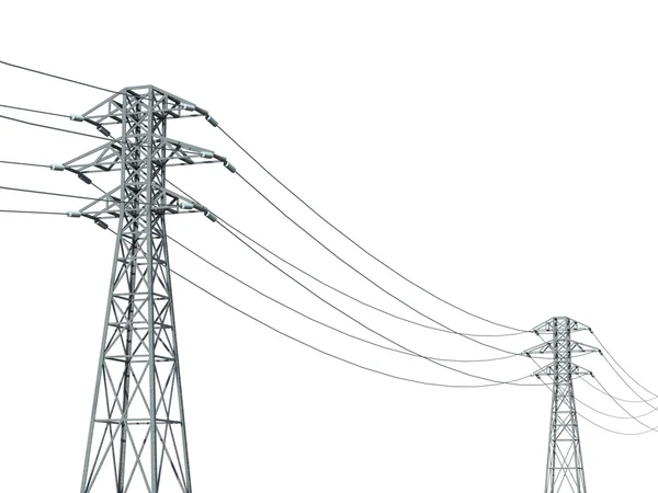 Power line on a white background — Stock Photo, Image