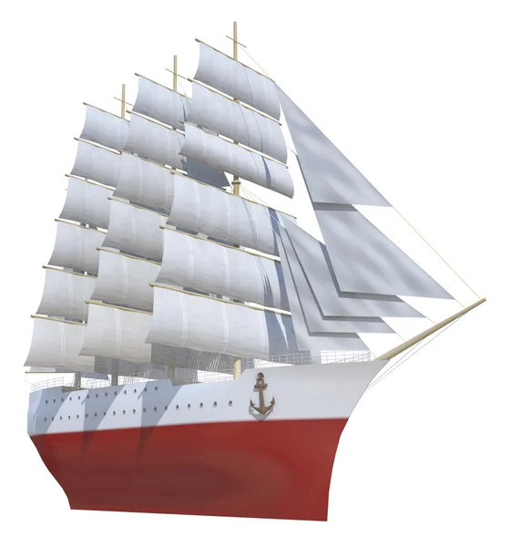 Ship on a white background — Stock Photo, Image