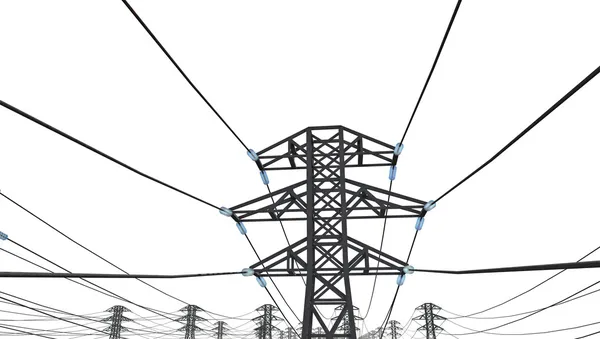 Linea elettrica su sfondo bianco — Foto Stock