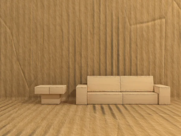 Room is made of cardboard — Stock Photo, Image