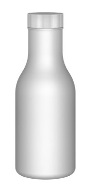 Beyaz arka planda beyaz şişe