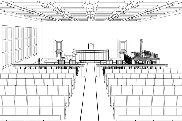 审判室 — 图库照片