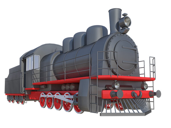 Locomotive on a white background