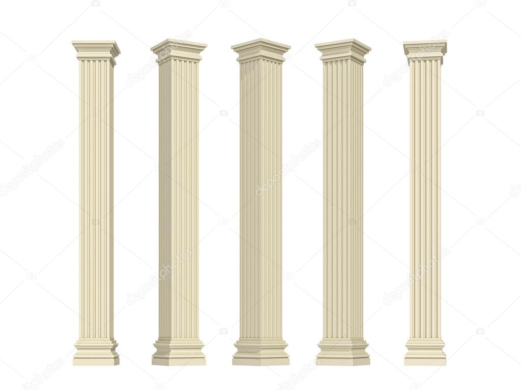 Columns on a white background