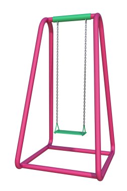 Beyaz bir arka plan üzerinde salıncak