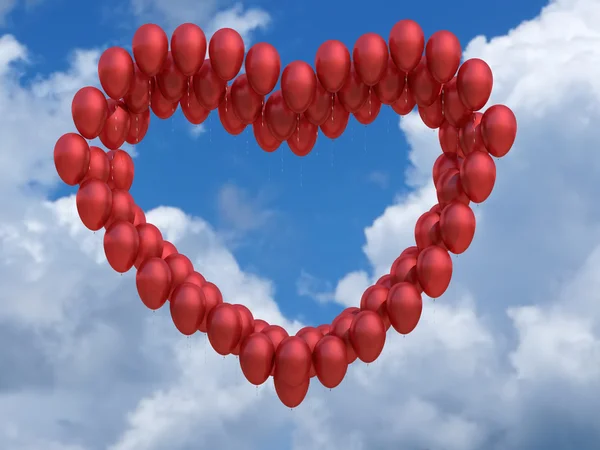 Ballonnen op de lucht achtergrond — Stockfoto