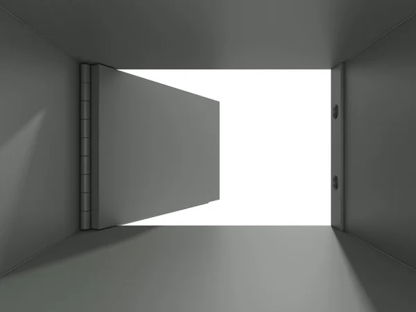 Вид изнутри открытого сейфа — стоковое фото