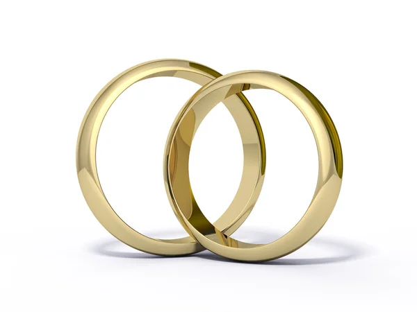 Wedding rings on a white background — Stock Photo, Image