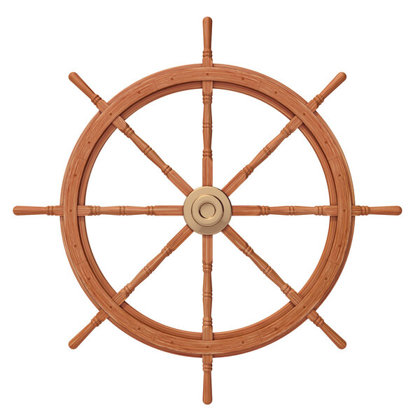 Steering wheel on a white background