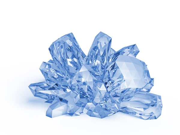 Blue crystal on a white background — Stock Photo, Image