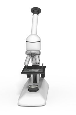 Beyaz bir arka planda mikroskobu