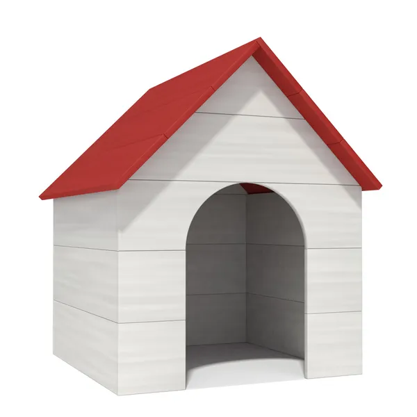 白い背景の上の犬小屋 — ストック写真
