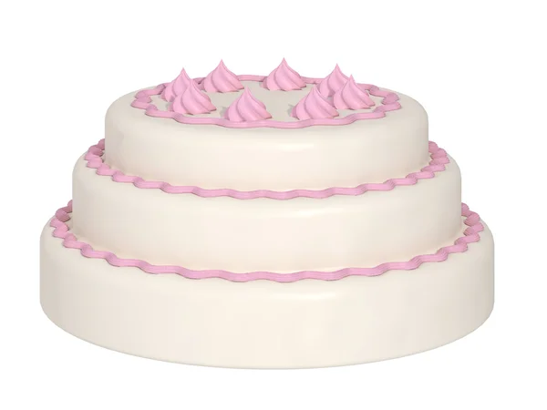 Cake op een witte achtergrond Rechtenvrije Stockafbeeldingen