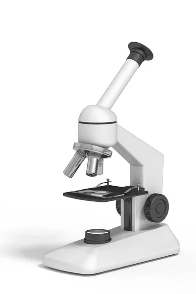 Microscope sur fond blanc Photo De Stock