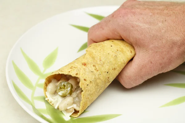 Hand Holding a Burrito — Stock Photo, Image
