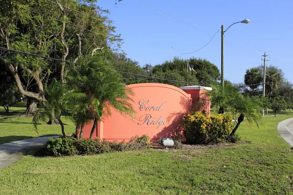 Coral Ridge Neighborhood Sign — Stock Photo, Image