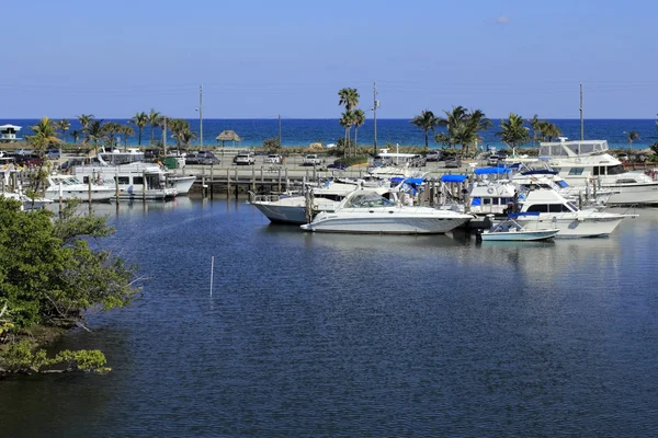 Boats in Front of Dania Beach Stock Photo