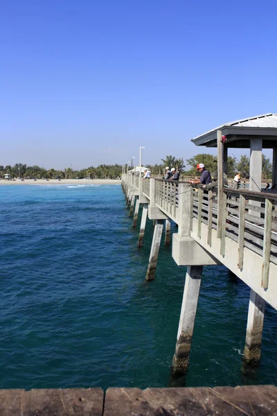 Dania beach molo rybaření — Stock fotografie