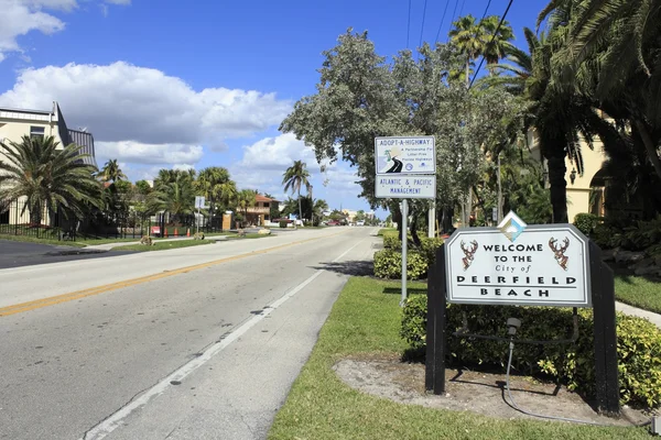 Deerfield beach ευπρόσδεκτο σημάδι — Φωτογραφία Αρχείου