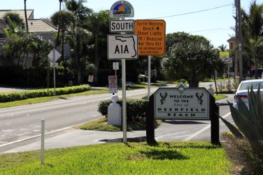 Deerfield beach işaret e hoş geldiniz