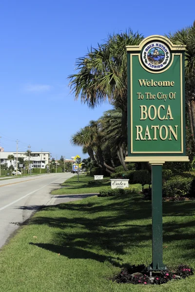 Welcome Sign Boca Raton, FL — Stock Photo, Image